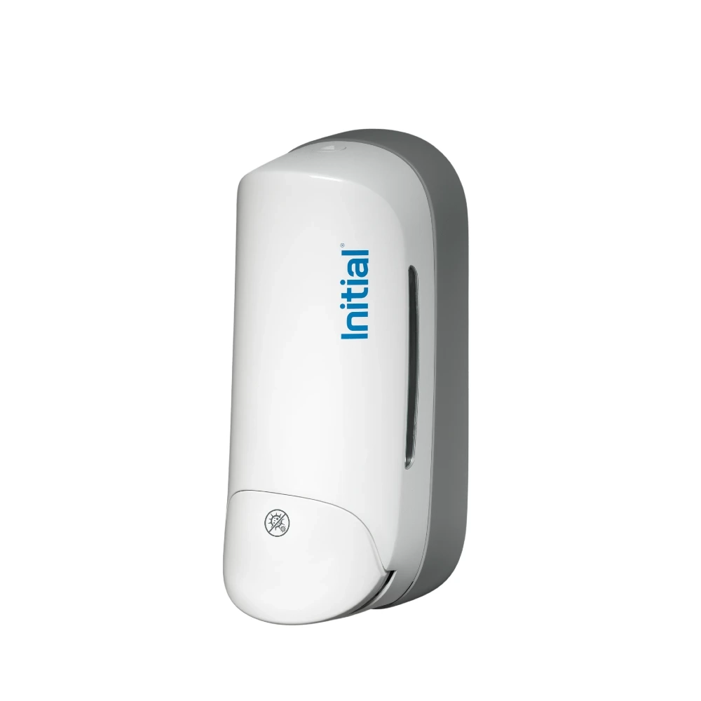 Manual hand sanitiser white side